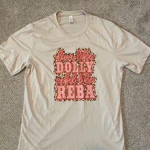 “diva like DOLLY rebel like REBA” short sleeve Bella Canvas t-shirt - Size L